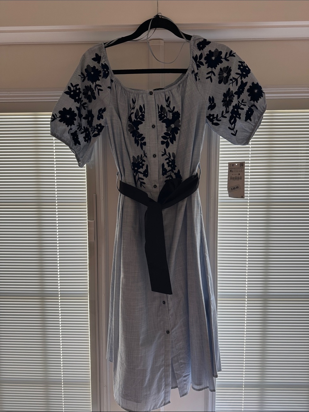 Zara Light Blue Midi Dress as seen on Kate Middleton new XL
